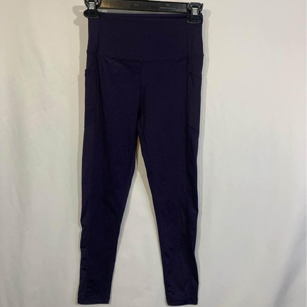 Zyia active tights. Navy blue. Pockets. High waisted. Thick waist band. Size 4.